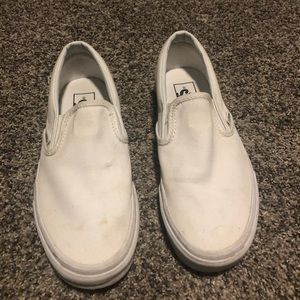 white slip on vans